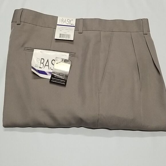 🎁5/$25 Simply Basic Pants Men's Size 40 Dress Tan Front and Rear Pockets NWT - Picture 9 of 10
